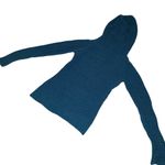 Vanity Size Small Blue Knit Sweater Button Long Sleeve Hooded Winter Warm Cozy Photo 7