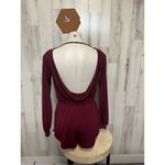 Burgundy backless romper Red Photo 3