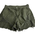 American Eagle highest rise mom short green distressed cut off shorts Size 6 Photo 0
