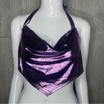 Sincerely Jules Nwt  shiney reflective glitter purple cropped top y2k style shirt Photo 5