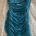 Princess Polly Teal Ruched Dress Photo 0
