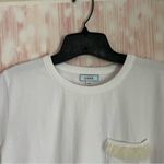Liana White Rabbit Fur Pocket Crewneck Cropped T Shirt NWOT Size M Size M Photo 2
