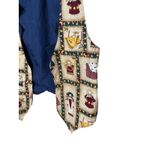 Vintage Angel Novelty Print Holiday Christmas‎ Vest Sleeveless Top Tan Size M Photo 3