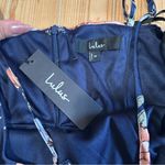 Lulus My Favorite Day Navy Blue Floral Print Tulip Skirt Midi Dress Size M Photo 4