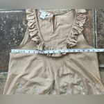 Alberto Makali  100% Silk Tan Ruffle Embroidered Flowy Tank Top Size M Photo 7