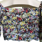 ZARA puffy sleeve floral smocked blouse Photo 7