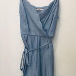 Francesca's Francesca’s Boutique Danielle Scalloped Chambray blue Romper sz small Photo 1