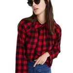 Madewell  100% Cotton Buffalo Check Checkered Gingham Tie-Neck Popover Shirt S Photo 0