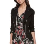 Disney Womens Beauty & The Beast Black Moto Asymmetrical Bomber Jacket - Sz M Photo 0