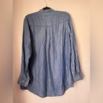Michael Kors  Blue Button Down Shirt with Mandarin Collar Photo 2