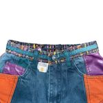 VTG 80 90s Major Damage Patchwork Denim Shorts Sz 22 Rare Y2K Hip Hop Streetwear Blue Photo 2