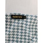 Reborn Green & White Houndstooth Babydoll Dress Bell Sleeves Sz L Size L Photo 7