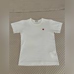MINT Comme Des Garçons PLAY Short Sleeve White Classic Small Heart Shirt S XS Photo 5