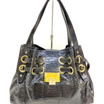 Jimmy Choo Ramona Black Snakeskin Leather Shoulder Bag EUC Photo 0