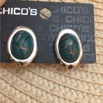 Chico's  Silver and Teal Faux Turquoise Earrings Photo 2
