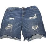 Tinseltown Blue Jean Shorts with Distressed Frayed Hem Photo 0