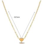 2pcs 925 Alloy Chokers Necklaces Women's Love Pendant Set Photo 2