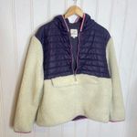 Ivory Ella  Purple Ivory Sherpa hooded pullover L Purple and Cream 741 Photo 8