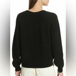 Vince  Wool Cashmere Ribbed Diagonal Sweater Crewneck Black Small Quiet Luxury Photo 4