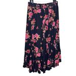 Torrid NWT  Black Pink Floral Gauze Hi Low Pull On Maxi Skirt Size 1X Pockets‎ Photo 3