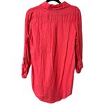 Ellen Tracy  size medium pullover hi low tunic hibiscus coral roll tab sleeves Photo 2
