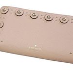 Kate Spade NWT Warm Beige Pebbled Leather Large Neda Studded Zip Wallet NWT Photo 0