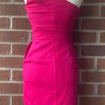 Trina Turk Ruffle One Shoulder Magenta Dress Photo 1