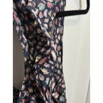 Y2K‎ Multicolor Sleeveless Ruffled Tank Top Blouse Medium Blue Beige Office Work Photo 5