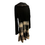 cesar arellanes Plaid Tie Waist Trench Coat Jacket Black Photo 5