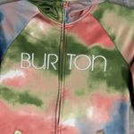 Burton  Shirt Womens Small Green Tie Dye Zip‎ Up Peak Hoodie Sweatshirt Outdoors Photo 5