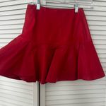 Karina Grimaldi NWT Pink 100% Lamb Leather Ruffle Mini skirt Photo 1