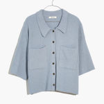 Madewell Holmden Button-Front Polo Sweater in Dusty Pool size Small Photo 0