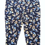 Jessica Simpson Plus XL 1X Navy Yellow Floral Pull On Dress Work Career Pants Photo 0