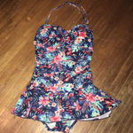 Shore Shapes ruched halter floral skirted one piece swimsuit Pink Size XS Photo 0
