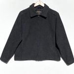 Woolrich  Women’s Early 2000s Y2K Charcoal Heather Wool Zip Up Jacket Medium Photo 0