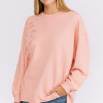 Aerie  Oversized‎ After Sunset Smile+Wave Crewneck Sweatshirt in Peach Size Small Photo 0