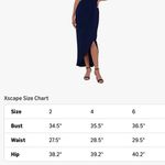 XScape Navy Blue Ruffle Off Shoulder Maxi Dress Formal Tulip Hem Event Wedding Photo 3