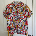 Vintage‎ women’s patterned button down shirt — XL Red Photo 0