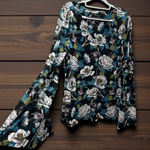 Thalia Sodi  Black Floral Blouse Photo 0