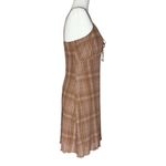 Y2K Babydoll Slip Dress Large No Comment Plaid Bow Lined Stretch‎ Twee Academia Photo 3