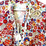 Retro dress/swim cover peace & love theme w/fringe hem, cuffs, & collar size L Red Size L Photo 6