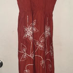 Magic  Red Smocked Sundress with Spaghetti Straps Photo 0