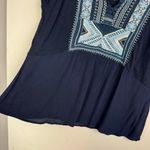 Lucky Brand NWT  Embroidered Top Blouse Sz XL Blue Western Aztec Flowy Tank Photo 9