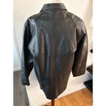 Women's Vintage Rallee trenchcoat Black Leather Trim Coat Size S Black Photo 3