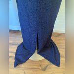 Adrianna Papell  Scalloped Lace Square Neck 3/4 Sleeve Back Navy Dress Photo 9