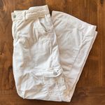 American Eagle Dreamy Drape Stretch Corduroy Wide Leg Cargo Pants Ivory Size 10 Photo 1