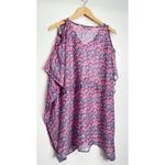 The Royal Standard Beach Cover Up Shell Print Pink/Blue Size Medium Pink Photo 5