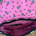 Betsey Johnson  Black & White Polka Dot Chain Strap Floral Lined Purse Bag Photo 3