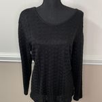 Adolfo  II Black Lace Long Sleeve Blouse Size Medium Photo 0