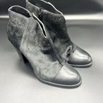 Anthropologie Klub Nico Pony Calf Hair Heeled Bootie Leather Western Black SZ 8 Photo 0